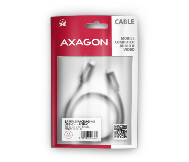 Axagon BUCM32-CM20AB, SPEED+ kabel USB-C - USB-C, 2m, USB 20Gbps - 1353478 - zdjęcie 9